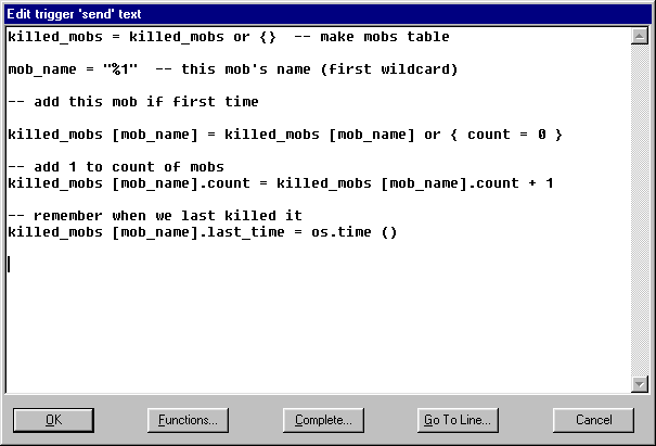 Trigger script